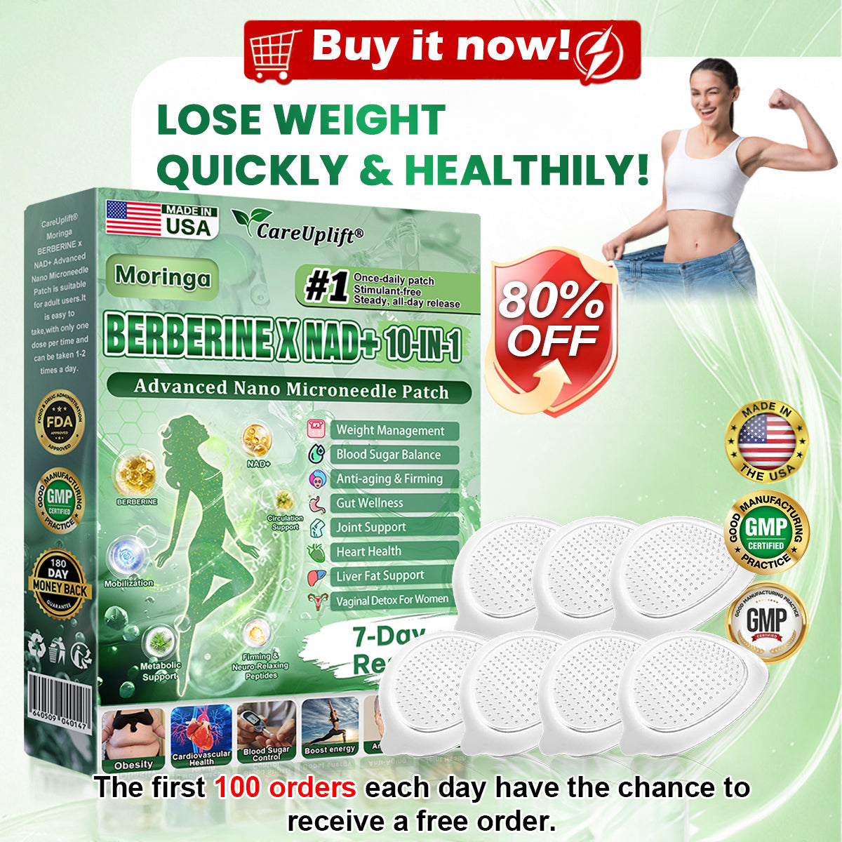 🧑‍⚕️🩺 Moringa · Berberine × NAD+ 𝟏𝟎-𝐢𝐧-𝟏 𝐀𝐝𝐯𝐚𝐧𝐜𝐞𝐝 𝐍𝐚𝐧𝐨 𝐌𝐢𝐜𝐫𝐨𝐧𝐞𝐞𝐝𝐥𝐞 𝐏𝐚𝐭𝐜𝐡 — 𝐎𝐧𝐜𝐞 𝐃𝐚𝐢𝐥𝐲, 𝐕𝐢𝐬𝐢𝐛𝐥𝐞 𝐑𝐞𝐬𝐮𝐥𝐭𝐬 𝐢𝐧 𝟕 𝐃𝐚𝐲𝐬